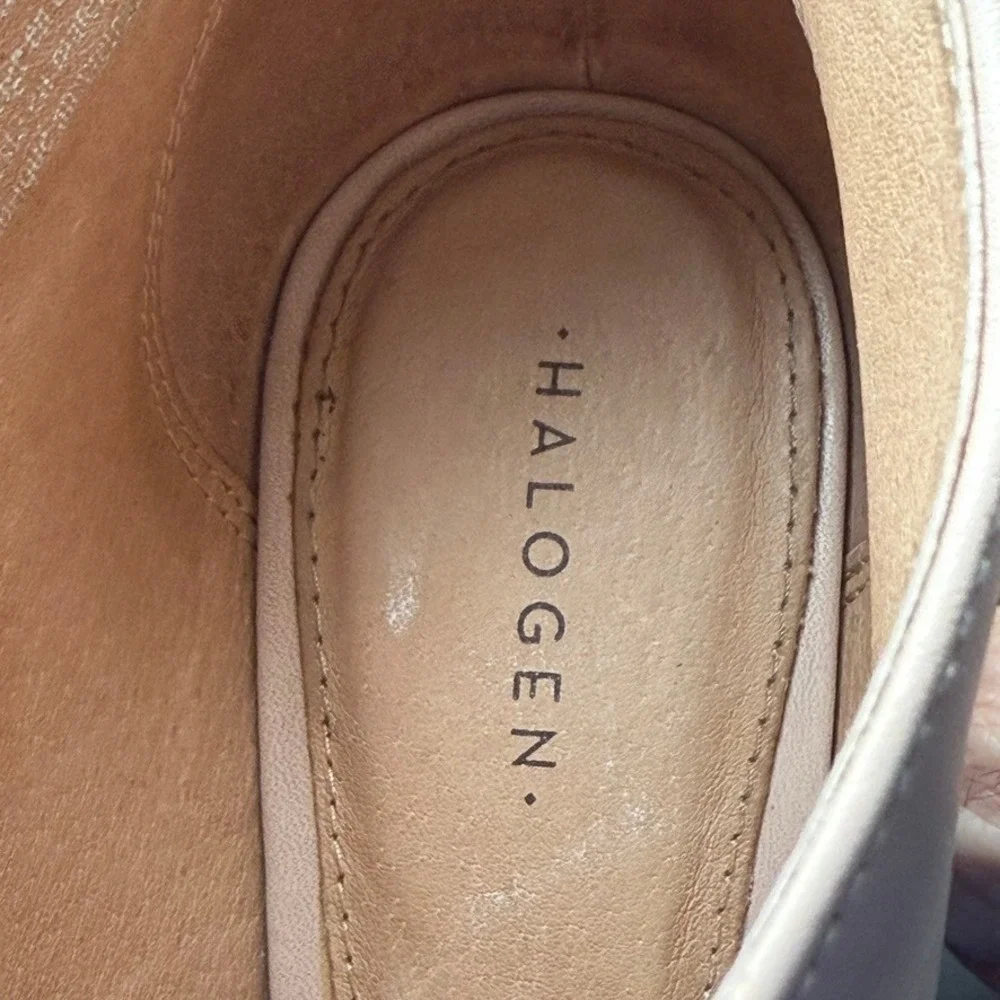 Halogen Blush Pink Leather Peep Toe Ankle Booties‎ Heels Women's 6.5M